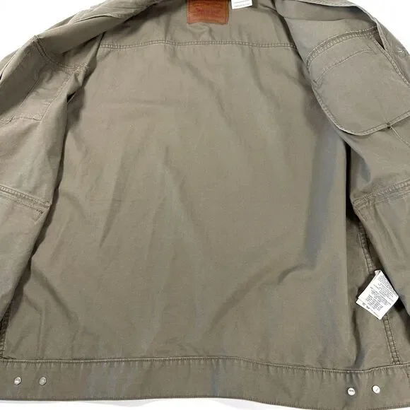 Levi's Men's XXL Field Jacket Olive Brown Canvas Utility Cargo Chore Coat Shell - Picture 5 of 10